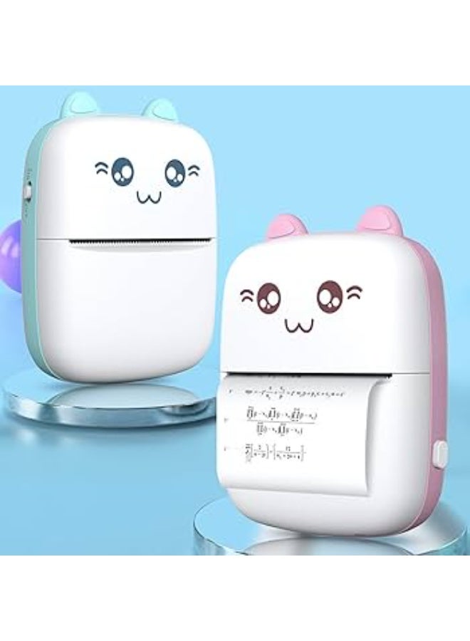 طابعة جيب صغيرة محمولة، طابعة حرارية بتقنية بلوتوث مع ورق طباعة حراري وكابل USB، مثالية لطباعة الملاحظات والصور والمستندات والملصقات والإيصالات والصفحات الإلكترونية، للاستخدام المنزلي والمكتبي. - Image 1